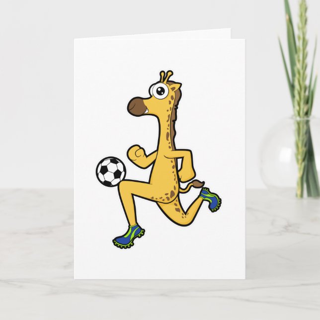 Cartão Giraffe at Soccer Sports (Frente)