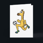 Cartão Giraffe at Soccer Sports<br><div class="desc">This design is the perfect gift for a birthday,  Christmas and other celebrations. It is suitable for women,  men and kids.</div>