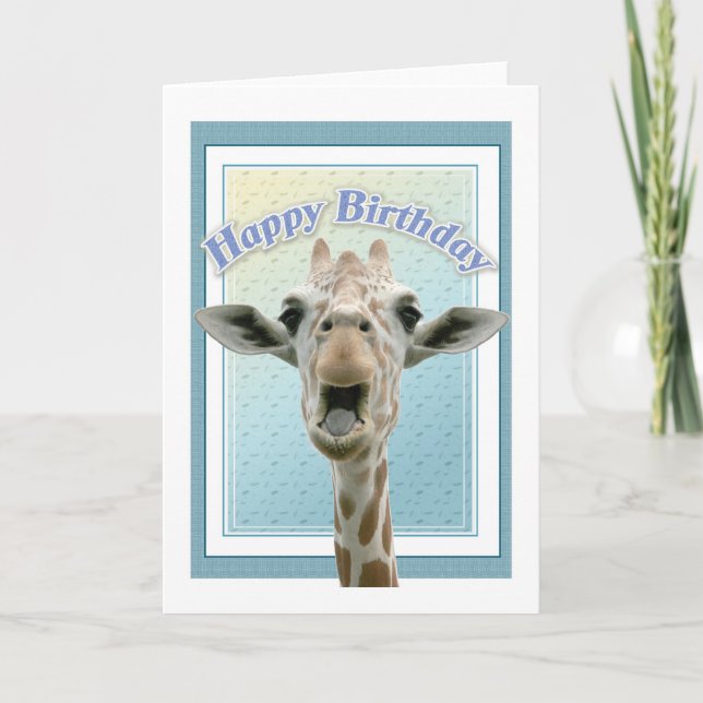 Cartão Giraffe Birthday (Frente)