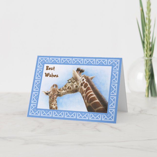Cartão Giraffe & Calf Birthday Card (Frente)