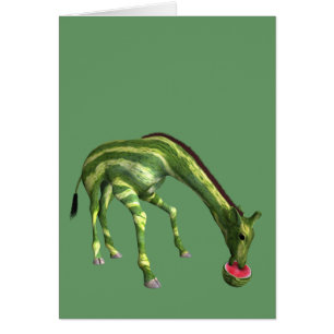 Cartão Giraffe comendo melancia