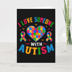 Cartão Giraffe Conscientização sobre Autismo Eu Amo Algué