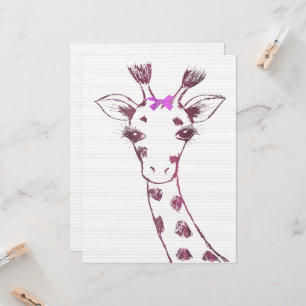 Cartão Giraffe Cute Sarcastic Design