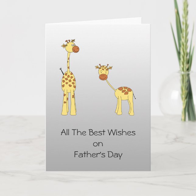 Cartão Giraffe Design Fathers Day Card. (Frente)