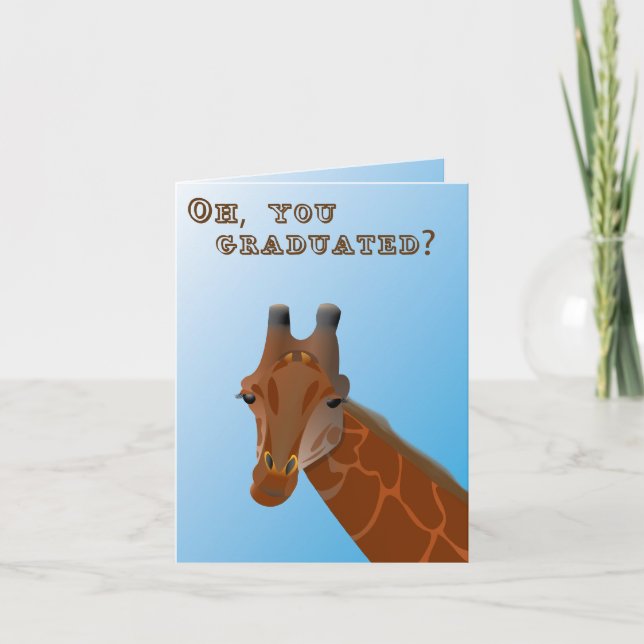 Cartão Giraffe Graduation Note Card (Frente)
