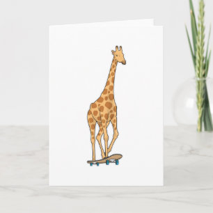 Cartão Giraffe Skater Skateboard