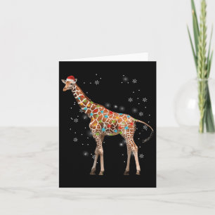 Cartão Giraffe Tree Light Christmas Pajama Xmas Animal Lo