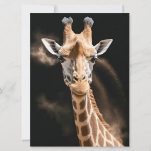 Cartão Giraffe Wild Animal Elegante Dramático Retrato Art