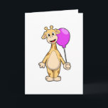 Cartão Giraffe with Balloon<br><div class="desc">This design is the perfect gift for a birthday, Christmas and other celebrations. It is suitable for women, men and kids.</div>