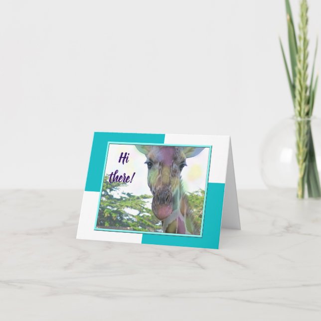Cartão Giraffe Zoo Animal Note Card (Frente)