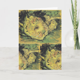 Cartão Girassóis de Van Gogh - Arte Floral Amarelo Brilha