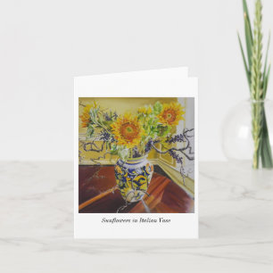 Cartão Girassóis em língua italiana Vase notecard