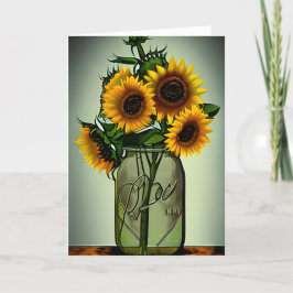 Cartão Girassóis em Vases Art Aniversário