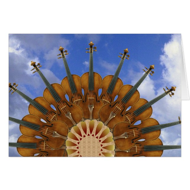 Cartão Girassol do violino (Frente Horizontal)