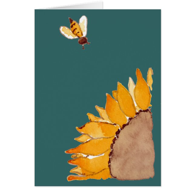 Cartão Girassol e abelha (Frente)