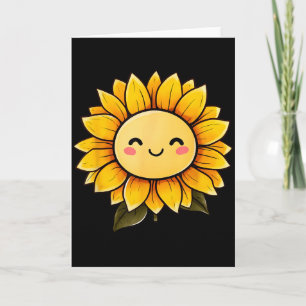 Cartão Girassol Floral Fofo Flor Feliz Gráfico Divertido