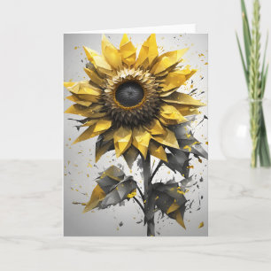 Cartão Girassol - Flores em aquarela