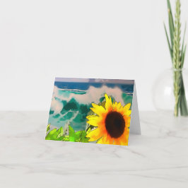 Cartão Girassol na praia