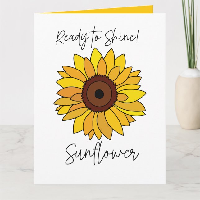 Cartão Girassol pronto para brilhar girassol (Frente)