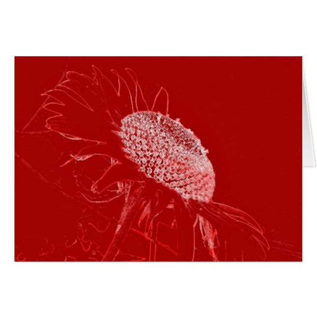 Cartão Girassol vermelho (Frente Horizontal)