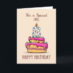 Cartão Girl 8th Birthday, 8 on Sweet Pink Cake<br><div class="desc">A sweet special girl you know will be celebrating a birthday and will turn 8 years old in due time. Let her feel how special she is on her special day by joining in the celebration and sending this that brings 8th birthday greetings.</div>