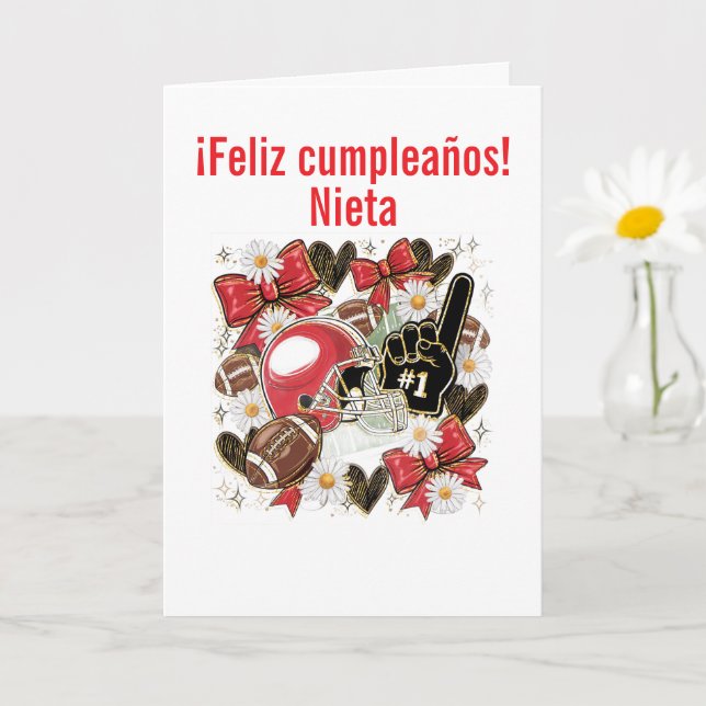 Cartão girl football Folded Greeting Card (Planta pequena)