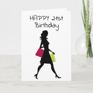CARTÃO GIRL FRIEND U SHOP LIKE YOUR 21=30TH BIRTHDAY CARD
