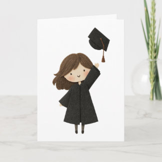 Cartão Girl Graduation Card-Folded Card