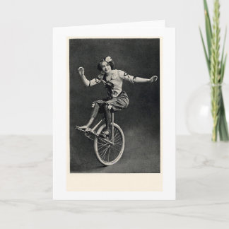 Cartão Girl on a Unicycle