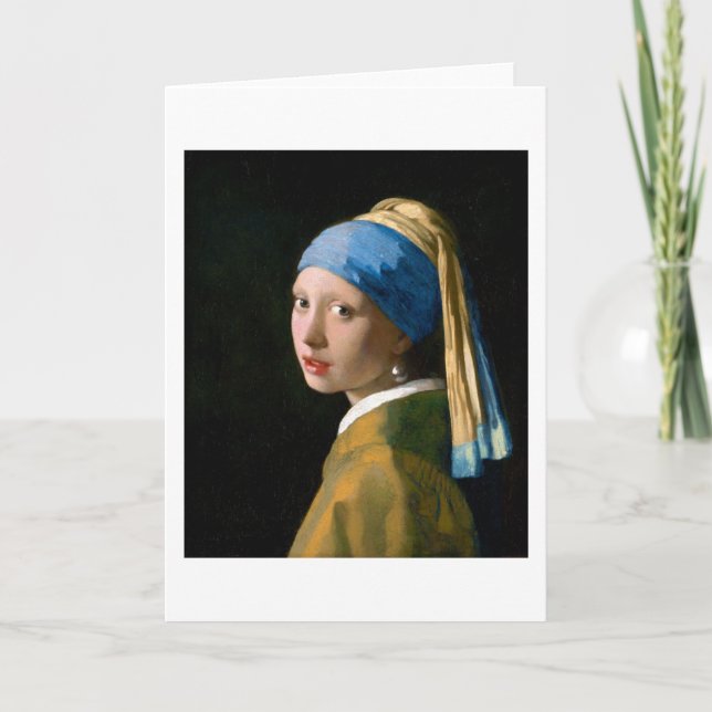 Cartão Girl with a Pearl Earring, Johannes Vermeer, 1665 (Frente)