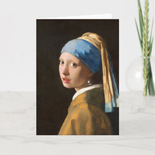 Cartão Girl with a Pearl Earring Portrait Painting