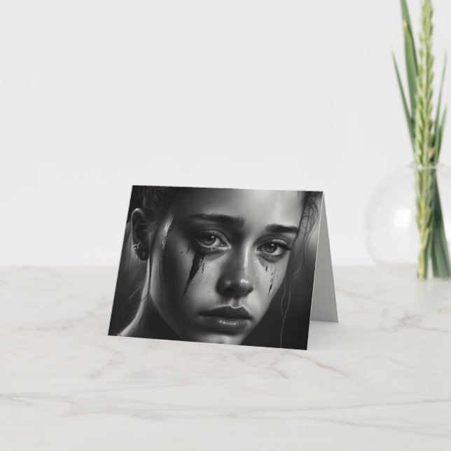 Cartão Girl with tears (Frente)