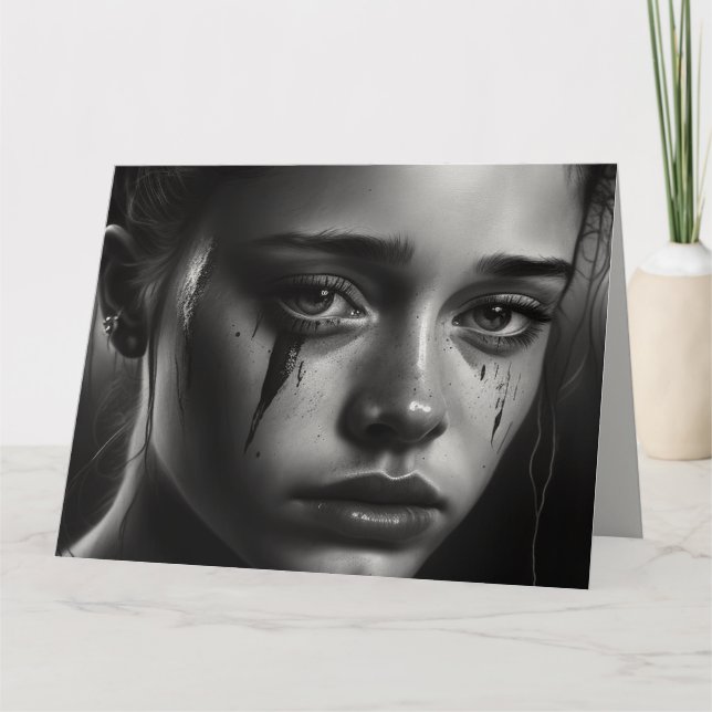 Cartão Girl with tears (Frente)