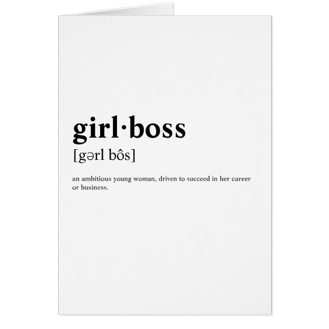 Cartão Girlboss - significado do dicionário (Frente)
