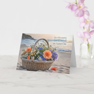 Cartão Girlfriend Happy Mothers Day  Flowers Beach