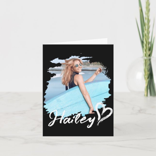 Cartão Girlfriend Nge Heart Simple Modern Cool Photo  (Frente)