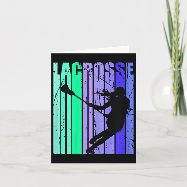 Cartão Girls Birthday Lacrosse Retro Sticks Lacrosse Desi (Frente)