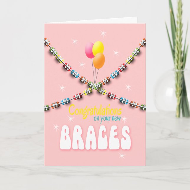 Cartão Girls Braces On Congratulations (Frente)