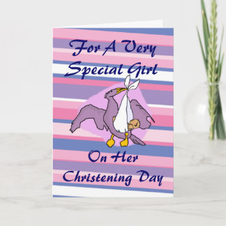 Cartão Girls Christening Bird