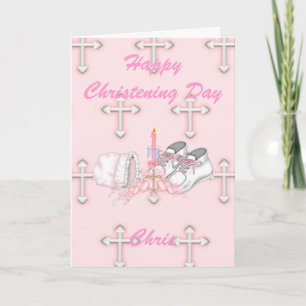 Cartão Girls Christening Wish