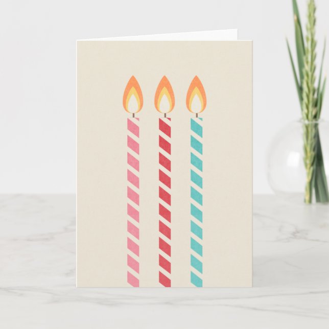Cartão Girls Happy Birthday Candles Greetings (Frente)