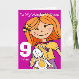 Cartão Girls Niece 9th aniverscard girlie roxo