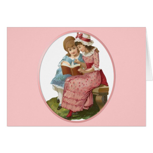 Cartão Girls Reading (Frente Horizontal)