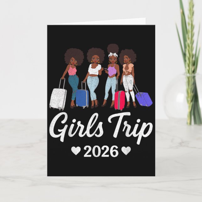 Cartão Girls Trip 2026 For Black Melanin Queen On Vacatio (Frente)