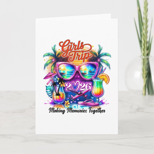 Cartão Girls Trip 2026 Making Memories Together Vacation  (Frente)
