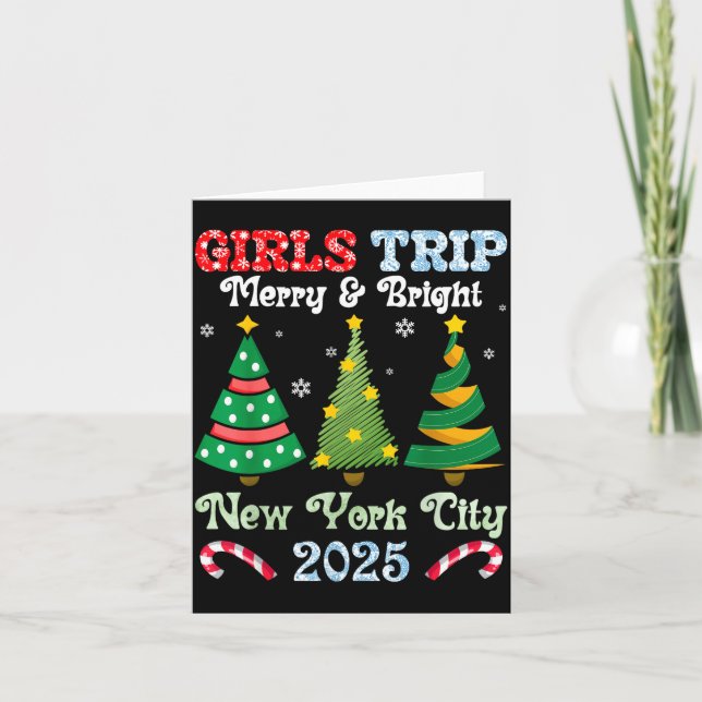 Cartão Girls Trip Merry And Bright Xmas New York City Vac (Frente)