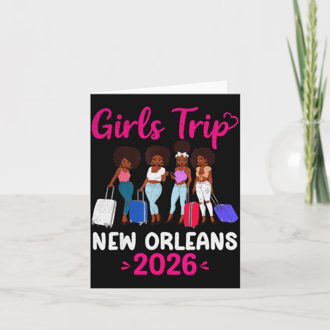 Cartão Girls Trip New Orleans 2026 Squad Matching Outfit  (Frente)