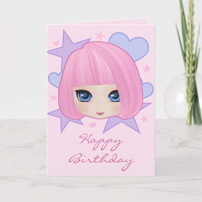 Cartão Girly Girl Marianne Birthday Card (Frente)