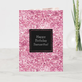 Cartão Girly Pink Glitter Confetti