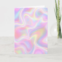 Cartão Girly Vibrant Pastel Holographic Swirl Design     